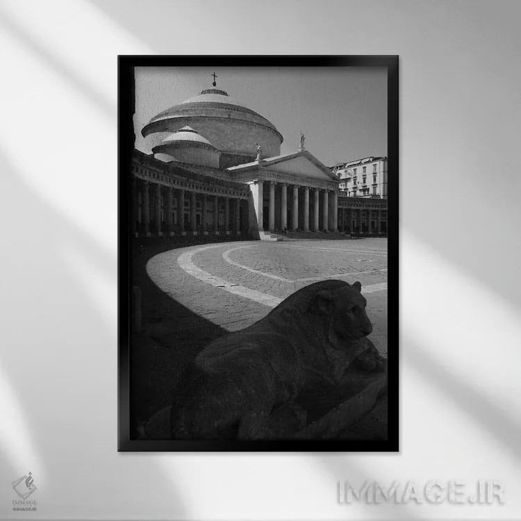 تابلو دکوراتیو ناپل سیاه و سفید اثر گیلیارد برسسان - نمای قابدار مشکی