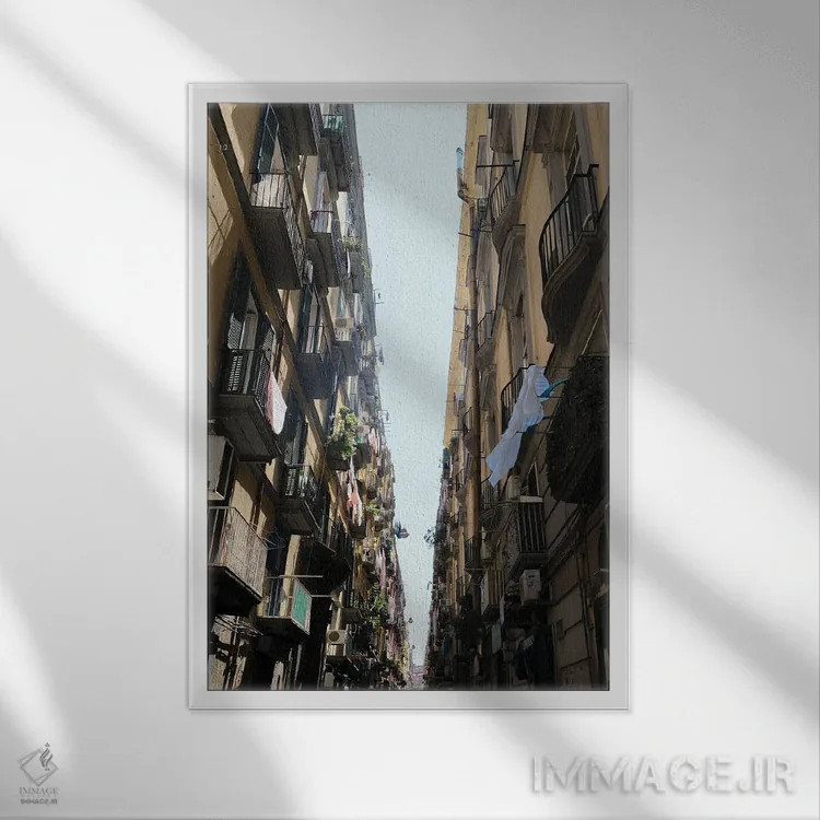 تابلو دکوراتیو خیابان ناپل اثر گیلیارد برسسان - نمای قابدار سفید
