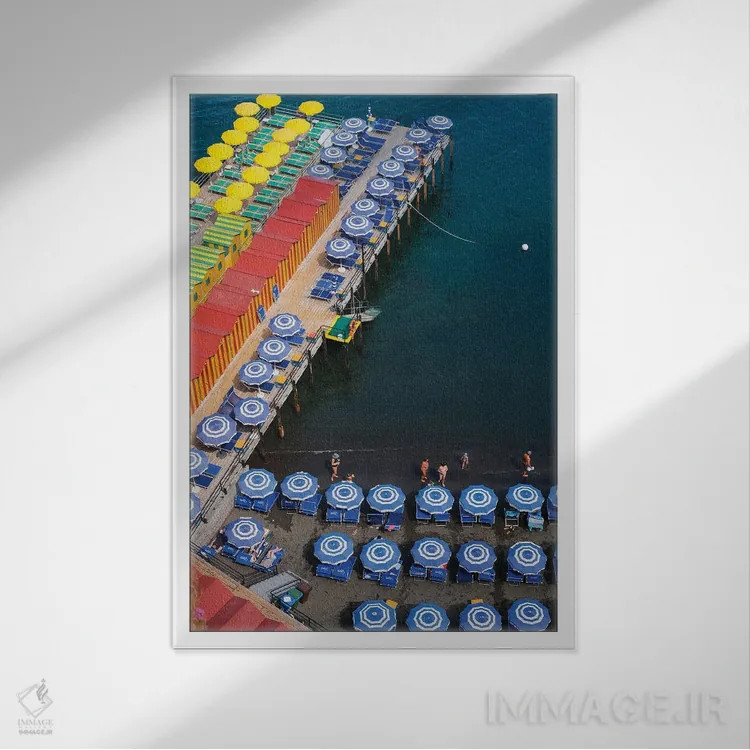 تابلو دکوراتیو هندسی تابستانی اثر گیلیارد برسسان - نمای قابدار سفید