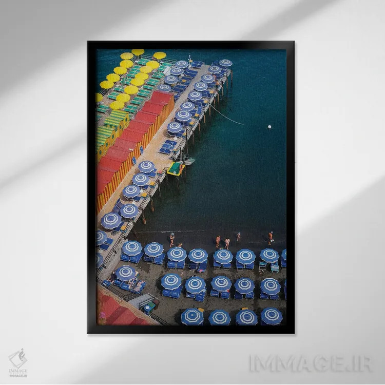 تابلو دکوراتیو هندسی تابستانی اثر گیلیارد برسسان - نمای قابدار مشکی