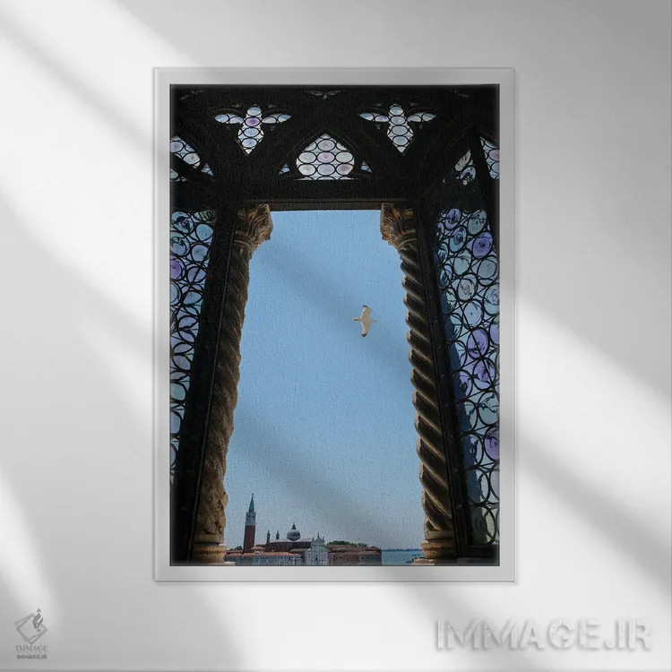 تابلو دکوراتیو مناظر ونیز اثر گیلیارد برسسان - نمای قابدار سفید