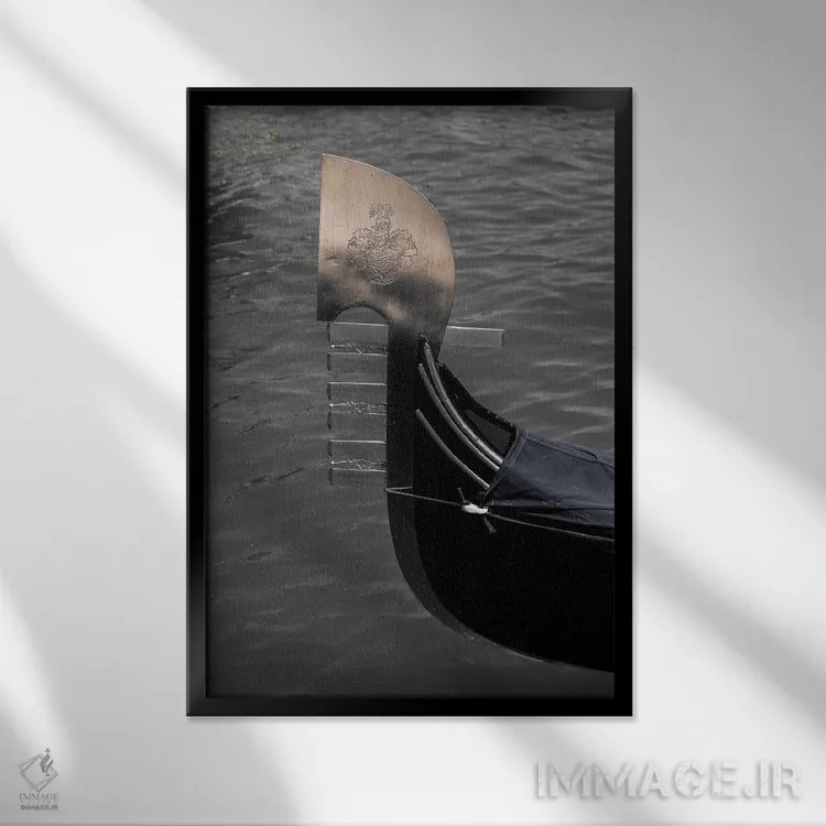تابلو دکوراتیو گوندولا اثر گیلیارد برسسان - نمای قابدار مشکی