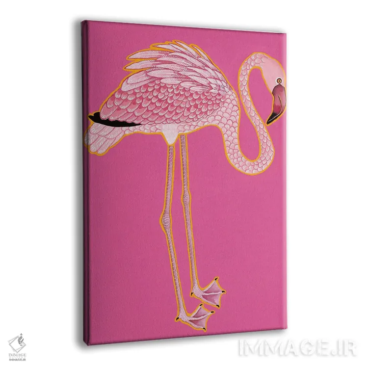تابلو دکوراتیو فلامینگو چینی مدرن اثر گرین ارکید بوتیک - نمای پرسپکتیو محصول