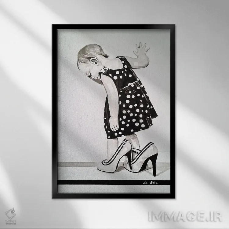 تابلو دکوراتیو دوراهی اثر گیل لبلو - نمای قابدار مشکی