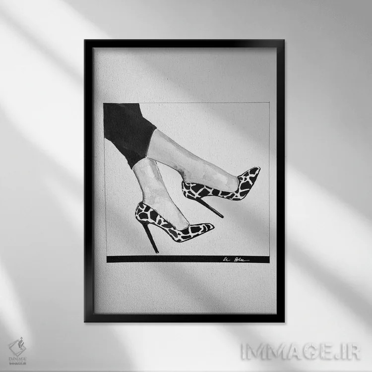 تابلو دکوراتیو کیش یا مات اثر گیل لبلو - نمای قابدار مشکی