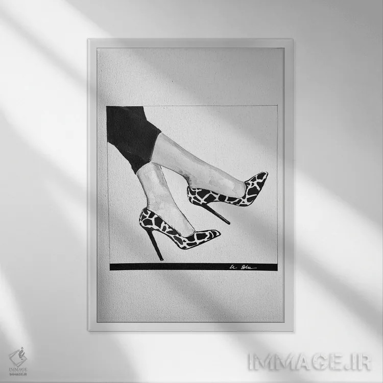 تابلو دکوراتیو کیش یا مات اثر گیل لبلو - نمای قابدار سفید