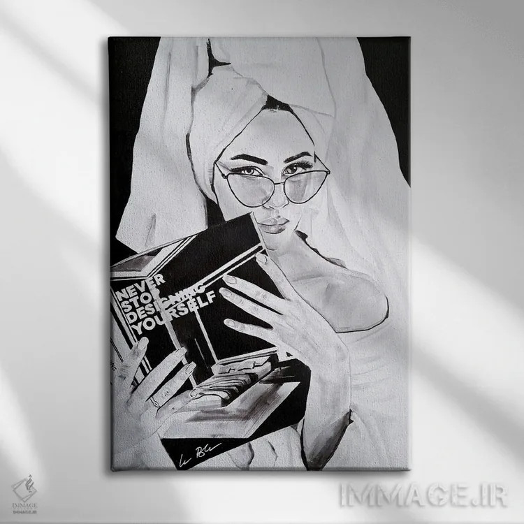 تابلو دکوراتیو هیچ وقت از طراحی خودت دست نکش اثر گیل لبلو - نمای روبهرو روی دیوار