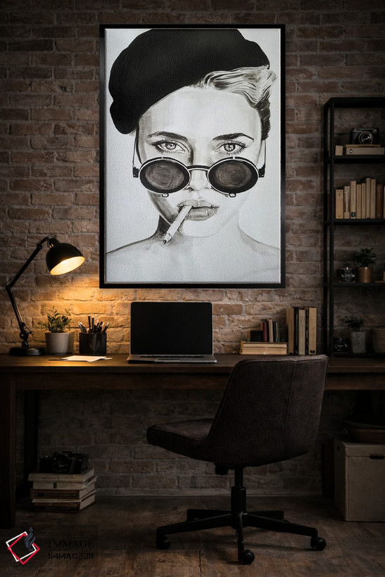 تابلو دکوراتیو عینک آفتابی صورتی من سیاه شد اثر گیل لبلو - D4B