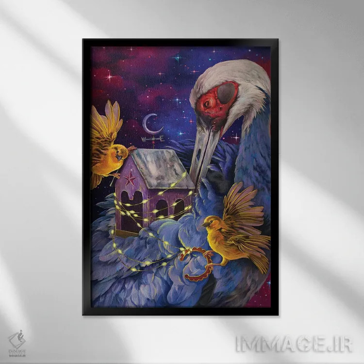 تابلو دکوراتیو روشن کردن مسیر اثر گیگی چن - نمای قابدار مشکی