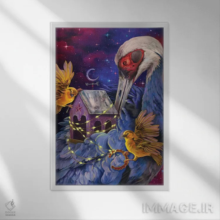 تابلو دکوراتیو روشن کردن مسیر اثر گیگی چن - نمای قابدار سفید