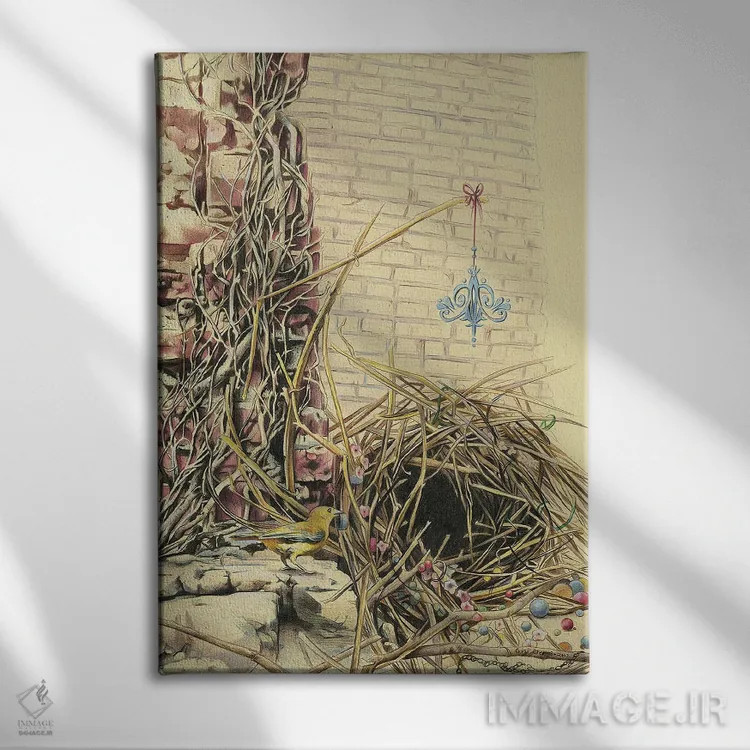 تابلو دکوراتیو مکان ساختاریافته اثر گیگی چن - نمای روبهرو روی دیوار