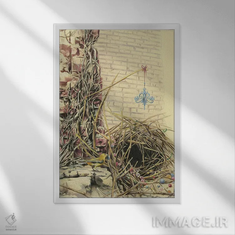 تابلو دکوراتیو مکان ساختاریافته اثر گیگی چن - نمای قابدار سفید