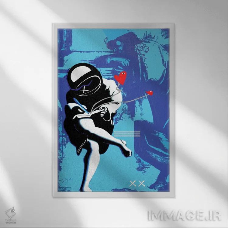 تابلو دکوراتیو از توهم خودت بهره ببر ایکس اثر گابریل کوزارلی - نمای قابدار سفید