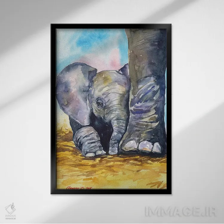 تابلو دکوراتیو عشق مادرانه اثر جورج دیاچنکو - نمای قابدار مشکی