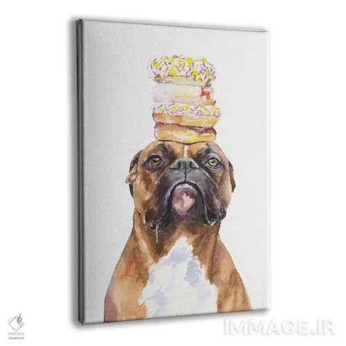 تابلو دکوراتیو باکسر و دونات ها اثر جورج دیاچنکو - نمای پرسپکتیو محصول