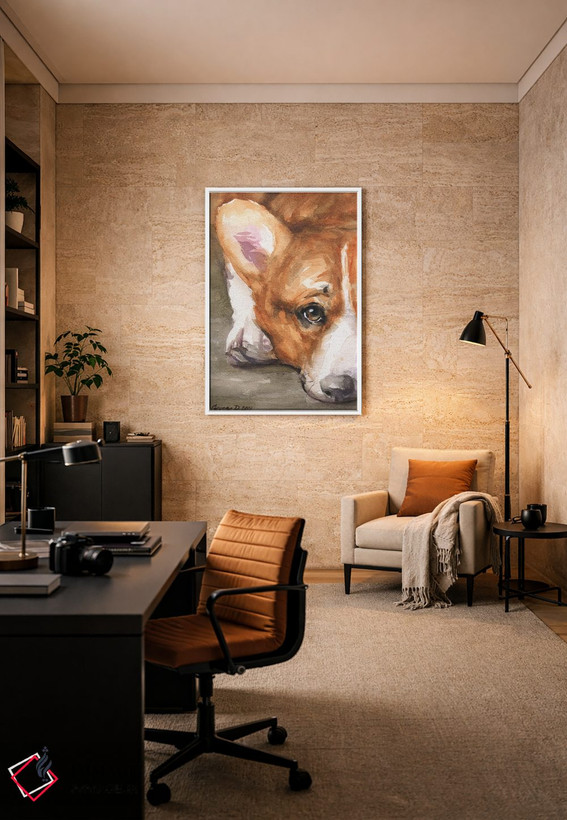 تابلو دکوراتیو نگاه کورگی ۲ اثر جورج دیاچنکو - D6W