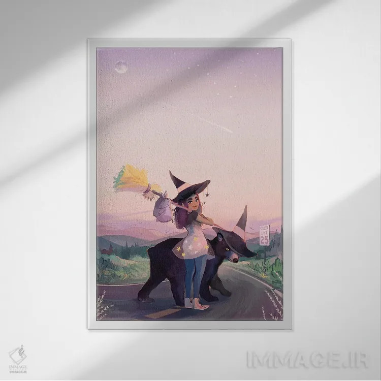 تابلو دکوراتیو خرس اثر ژنووا بی - نمای قابدار سفید