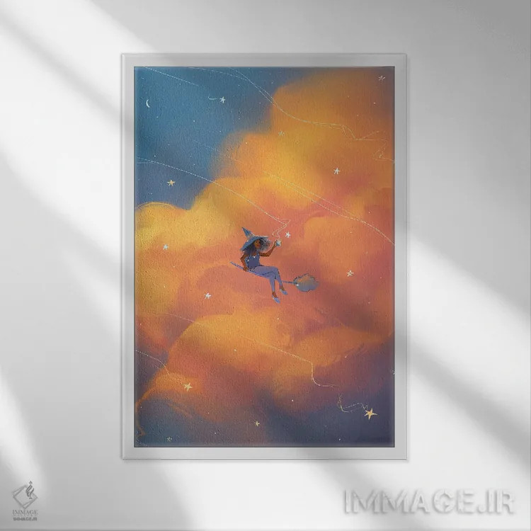 تابلو دکوراتیو ابرها اثر ژنووا بی - نمای قابدار سفید