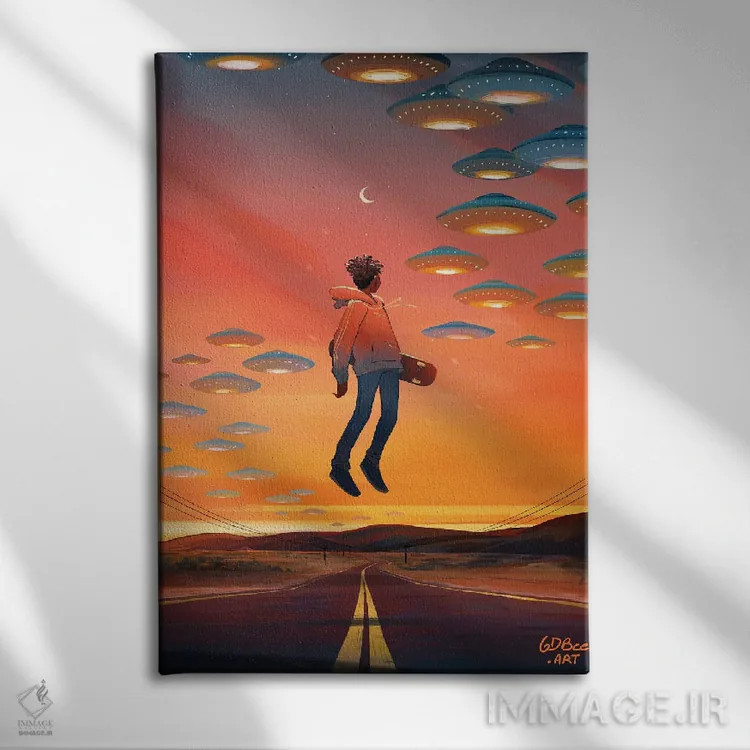 تابلو دکوراتیو ترک کردن اثر ژنووا بی - نمای روبهرو روی دیوار