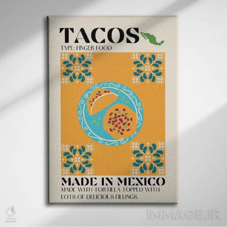 تابلو مدرن تاکوها اثر گائک استودیو - نمای روبهرو روی دیوار