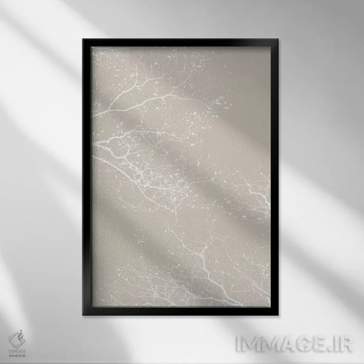 تابلو مینیمال شاخه ها اثر مونیکا استریگل - نمای قابدار مشکی