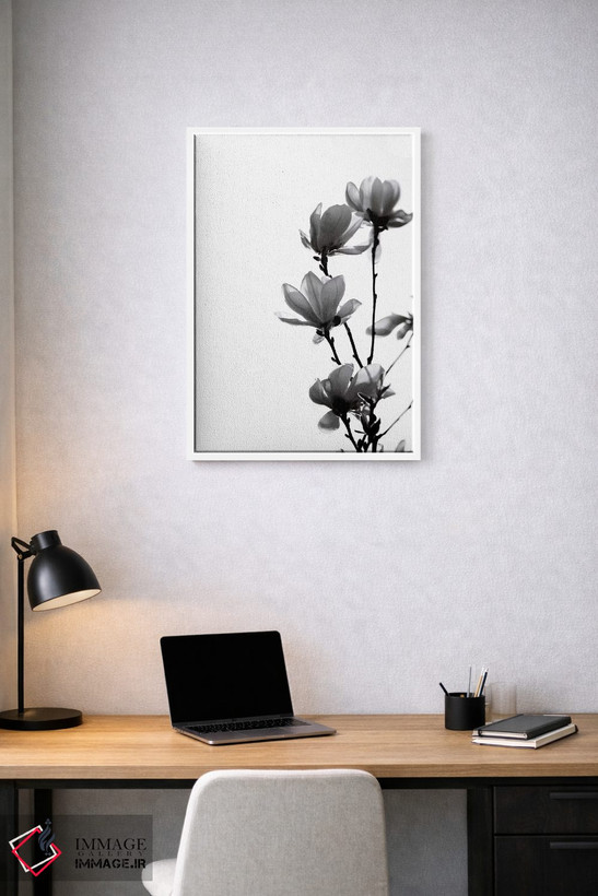 تابلو مینیمال مگنولیا سیاه اثر مونیکا استریگل - D2W