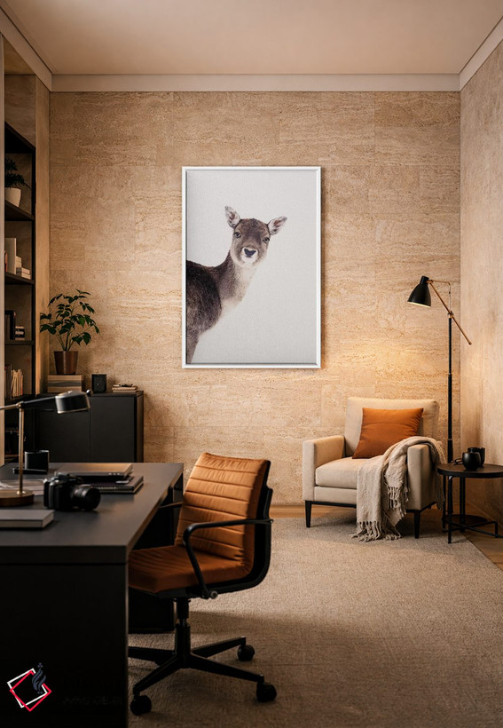 تابلو دکوراتیو نگاه بازیگوش گوزن اثر مونیکا استریگل - D6W