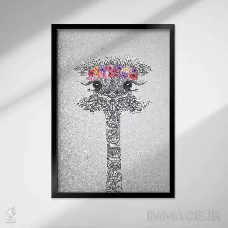 تابلو دکوراتیو دختر گل آرا II اثر مونیکا استریگل - نمای قابدار مشکی
