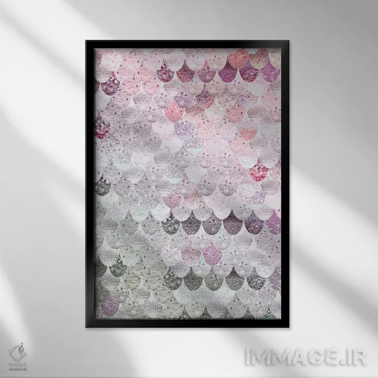 تابلو انتزاعی پری دریایی تابستانی با مریم و رز XI اثر مونیکا استریگل - نمای قابدار مشکی