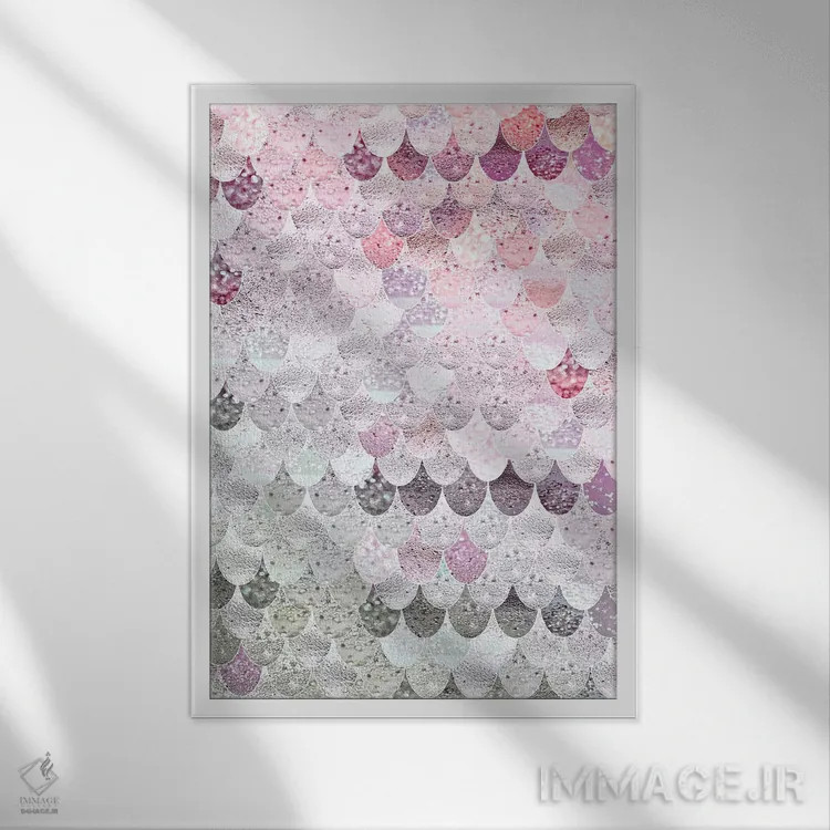 تابلو انتزاعی پری دریایی تابستانی با مریم و رز XI اثر مونیکا استریگل - نمای قابدار سفید