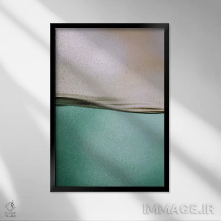 تابلو مینیمال حرکت آب I اثر مونیکا استریگل - نمای قابدار مشکی