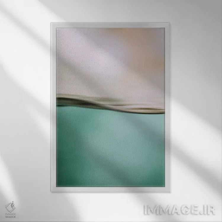 تابلو مینیمال حرکت آب I اثر مونیکا استریگل - نمای قابدار سفید