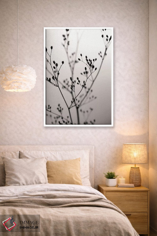 تابلو مینیمال گل وحشی مخملی تیره I اثر مونیکا استریگل - D1W