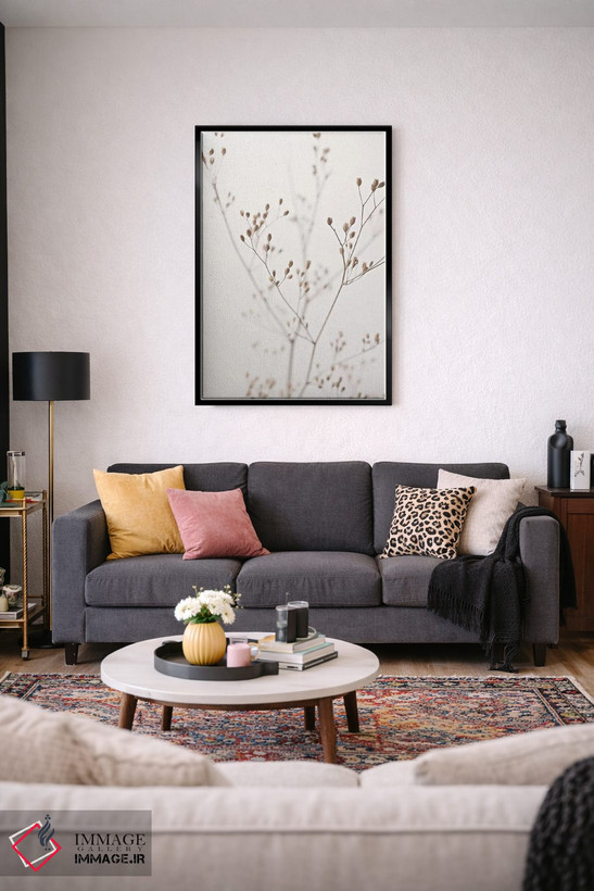 تابلو مینیمال گل وحشی بژ طبیعی I اثر مونیکا استریگل - D3B