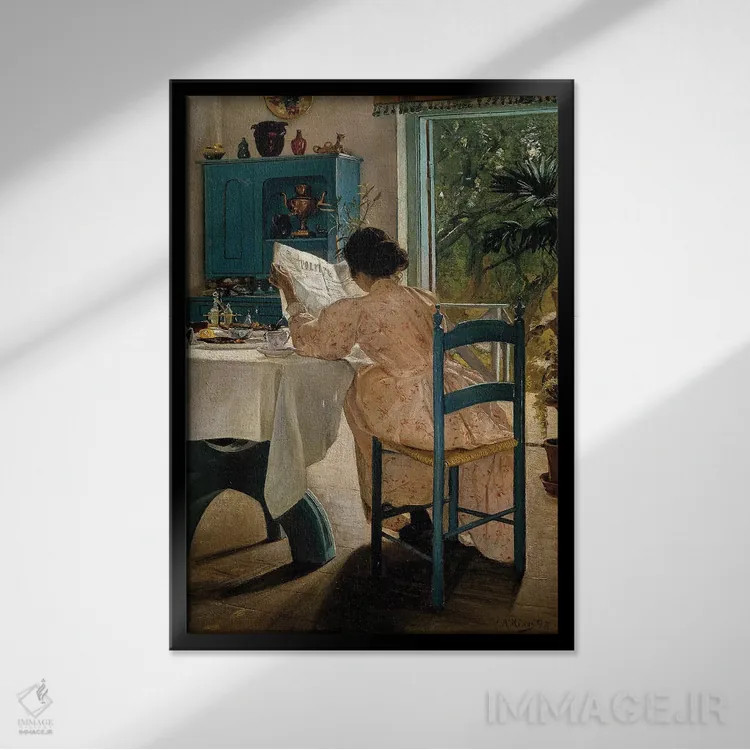 تابلو دکوراتیو رینگ: صبحانه، ۱۸۹۸ اثر لاوریتس اندرسن رینگ - نمای قابدار مشکی