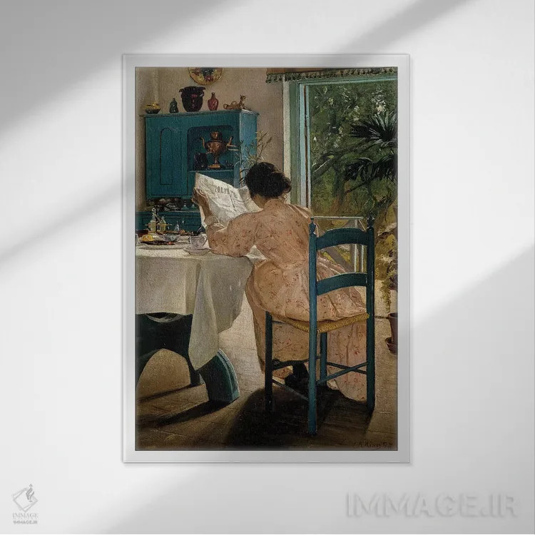 تابلو دکوراتیو رینگ: صبحانه، ۱۸۹۸ اثر لاوریتس اندرسن رینگ - نمای قابدار سفید