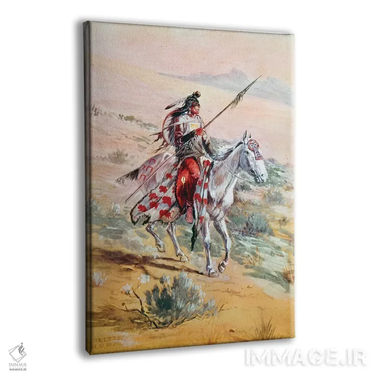 تابلو دکوراتیو جنگجوی بومی آمریکایی اثر اولاف کارل سلتر - نمای پرسپکتیو محصول
