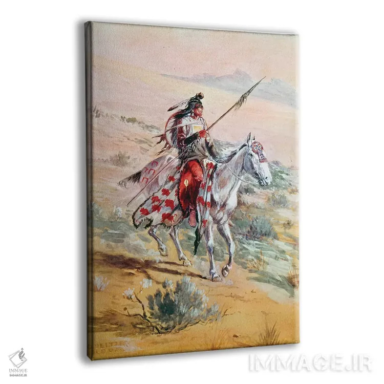 تابلو دکوراتیو جنگجوی بومی آمریکایی اثر اولاف کارل سلتر - نمای پرسپکتیو محصول