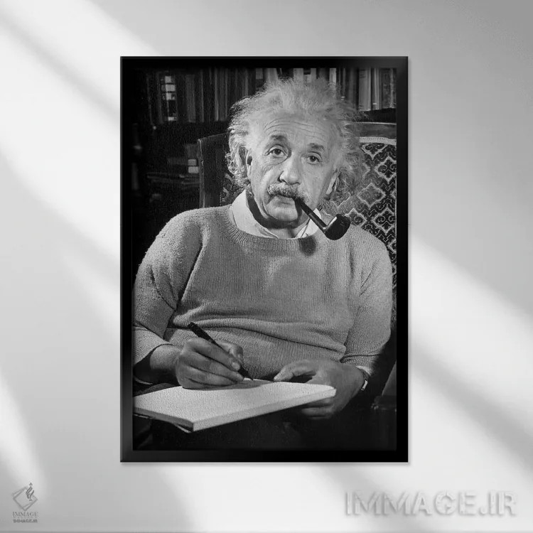 تابلو دکوراتیو آلبرت اینشتین - نمای قابدار مشکی