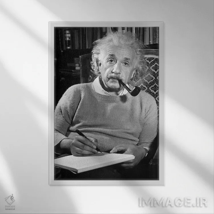 تابلو دکوراتیو آلبرت اینشتین - نمای قابدار سفید