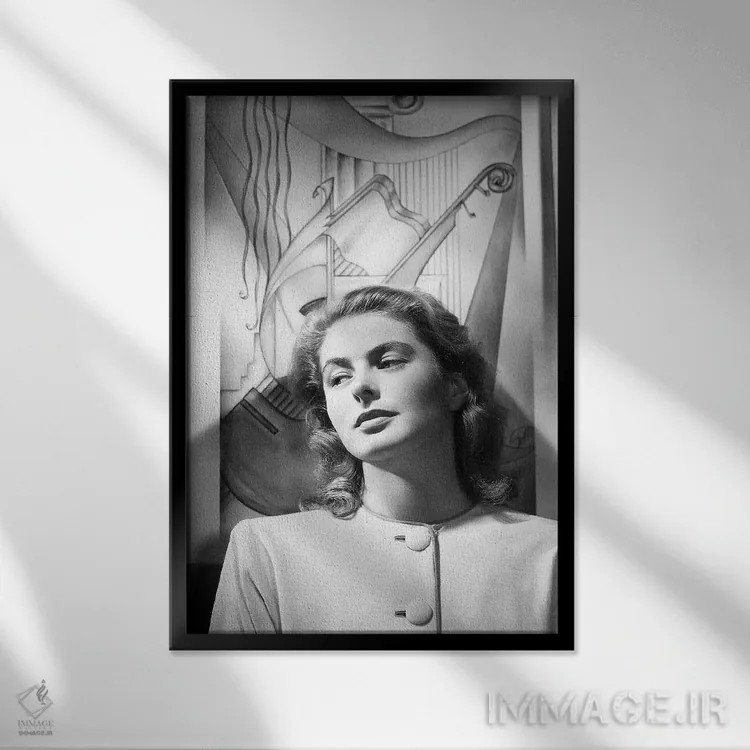 تابلو دکوراتیو اینگرید برگمن - نمای قابدار مشکی