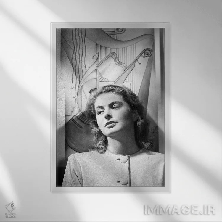 تابلو دکوراتیو اینگرید برگمن - نمای قابدار سفید