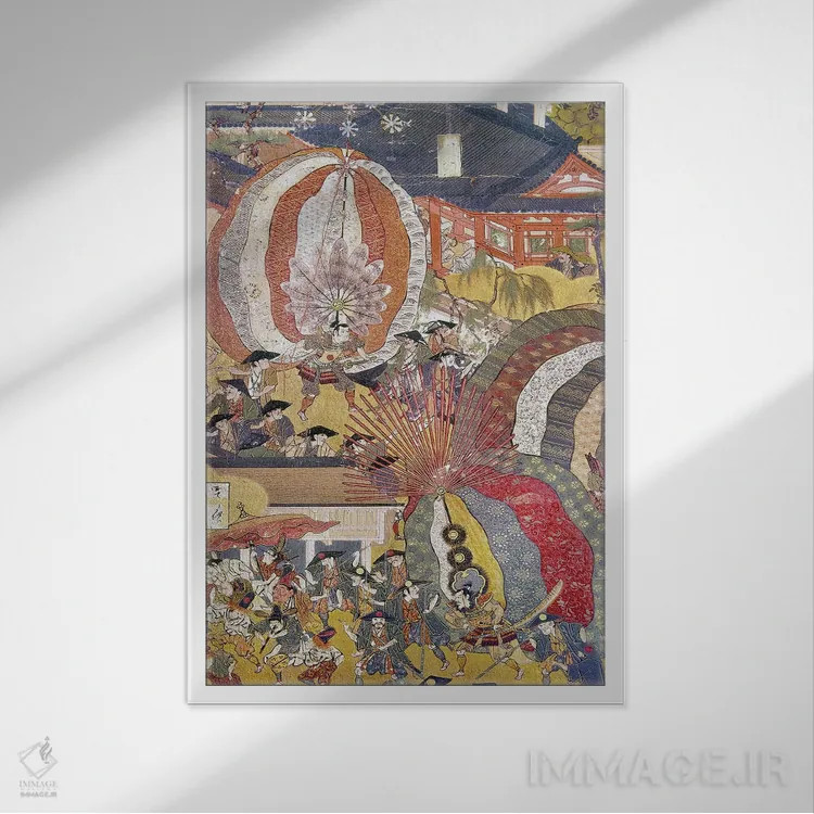 تابلو دکوراتیو کیوتو: جشنواره گیون - نمای قابدار سفید