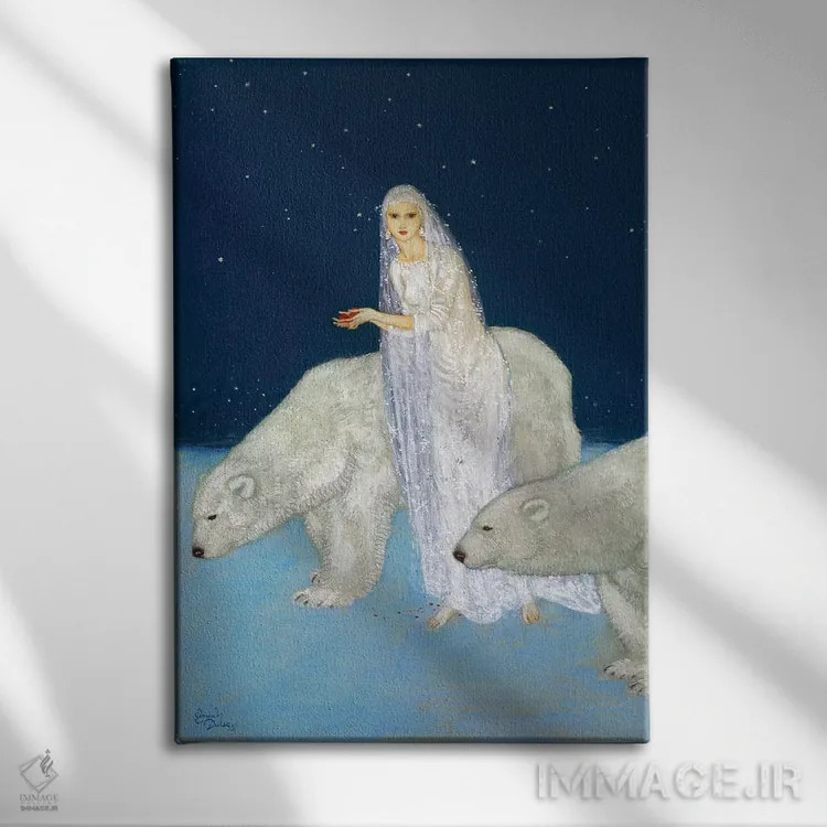 تابلو دکوراتیو 1915,دوشیزه یخی، ۱۹۱۵ اثر ادموند دولاک - نمای روبهرو روی دیوار