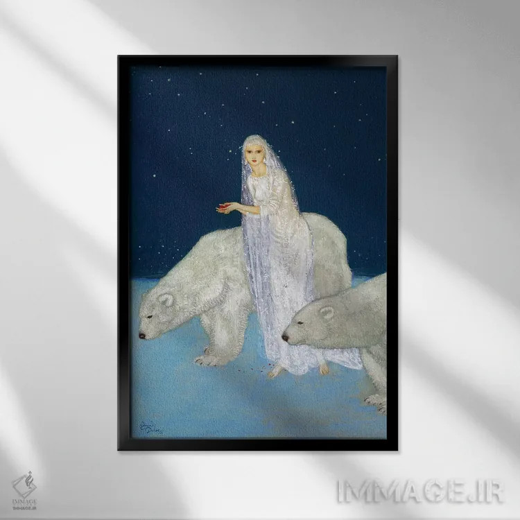 تابلو دکوراتیو 1915,دوشیزه یخی، ۱۹۱۵ اثر ادموند دولاک - نمای قابدار مشکی