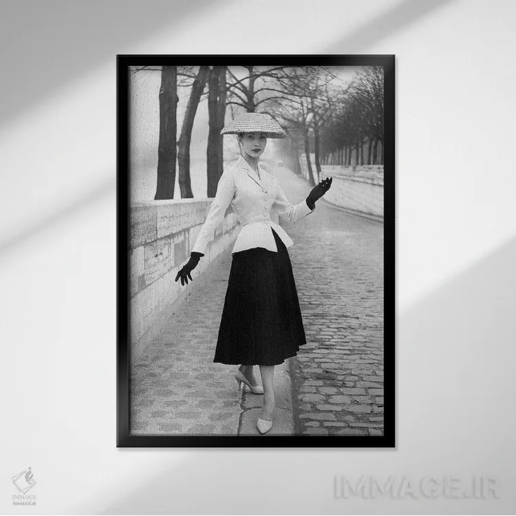 تابلو دکوراتیو 1947,مد بانوان: دیور، ۱۹۴۷ - نمای قابدار مشکی