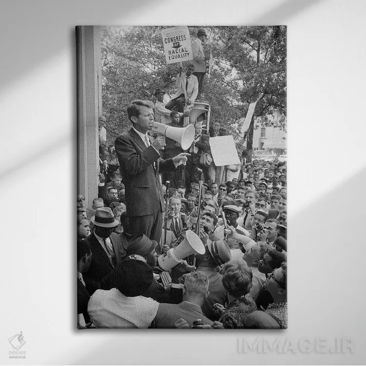 تابلو دکوراتیو رابرت اف کندی اثر وارن کی. لفلر - نمای روبهرو روی دیوار