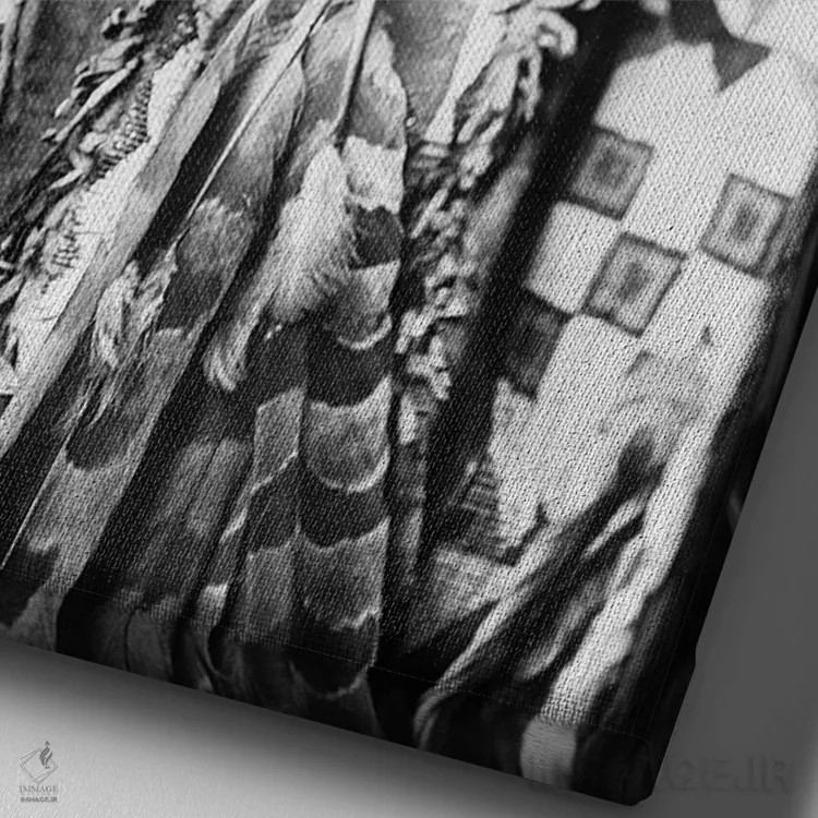 تابلو دکوراتیو C1907,مرد سرخپوست سو ، حدود ۱۹۰۷ اثر ادوارد اس. کرتیس - نمای نزدیک بافت بوم