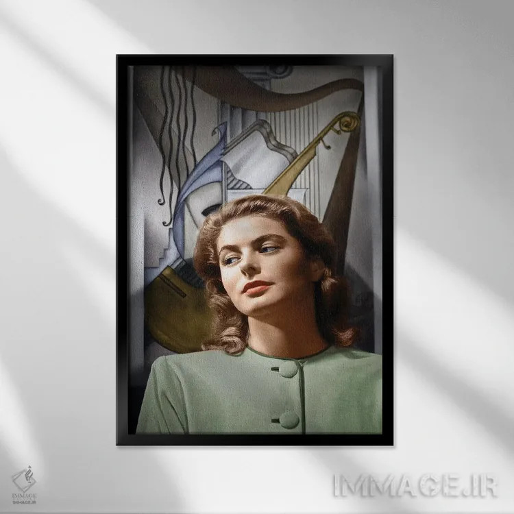 تابلو دکوراتیو اینگرید برگمن اثر گرنجر - نمای قابدار مشکی