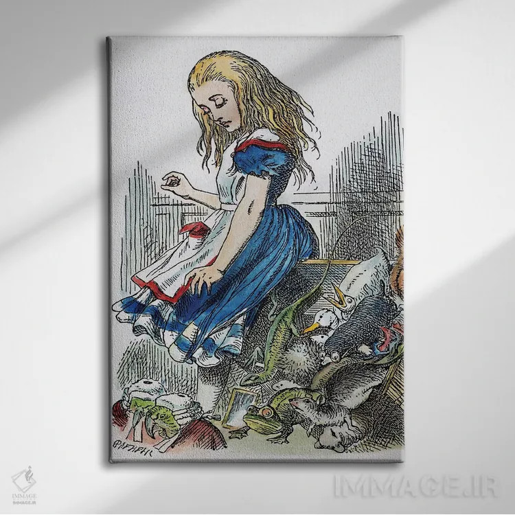 تابلو دکوراتیو 1865,کرول: آلیس، ۱۸۶۵ اثر جان تنیل - نمای روبهرو روی دیوار
